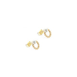 Boucles d'oreilles Charlie puce cercle et pire laiton couleur or