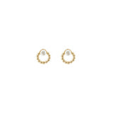 Boucles d'oreilles Charlie puce cercle et pire laiton couleur or