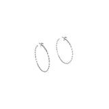 Boucles d'oreilles Clarisse créoles et perles laiton rhodié argent