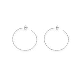 Boucles d'oreilles Clarisse créoles et perles laiton rhodié argent