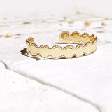 Jonc Cléo dentellé laiton couleur or