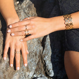 Bague Louison ajourée et double triangles laiton couleur or
