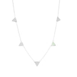 Collier Léonore triangles et pierre laiton couleur argent