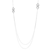 Léopoldine double chaine et triangle laiton couleur argent