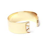 Manchette Lina trois pierres triangles laiton couleur or