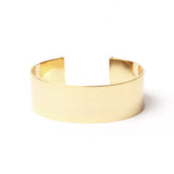 Manchette Lina trois pierres triangles laiton couleur or