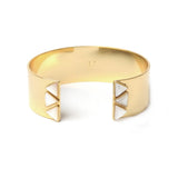 Manchette Lina trois pierres triangles laiton couleur or