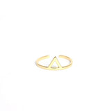 Bague Lorraine triangle ajouré laiton couleur or