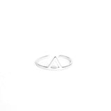 Bague Lorraine triangle ajouré laiton couleur argent