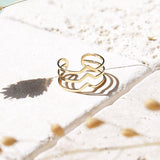 Bague Louise ajourée triples anneaux et triangles laiton couleur or