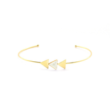 Jonc Leelou triangles et pierre laiton couleur or