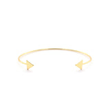 Jonc Lena ouvert double triangle laiton couleur or