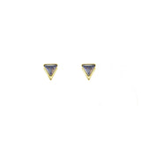 Boucles d'oreilles triangle et pierre laiton couleur or