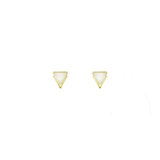 Boucles d'oreilles triangle et pierre laiton couleur or