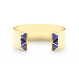 Manchette Lina trois pierres triangles laiton couleur or