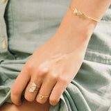 Bague Lorraine triangle ajouré laiton couleur or