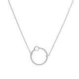 Collier Chloé cercle et pierre laiton rhodié couleur argent