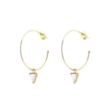 Boucles d'oreilles Lara créoles et pierre triangle laiton couleur or